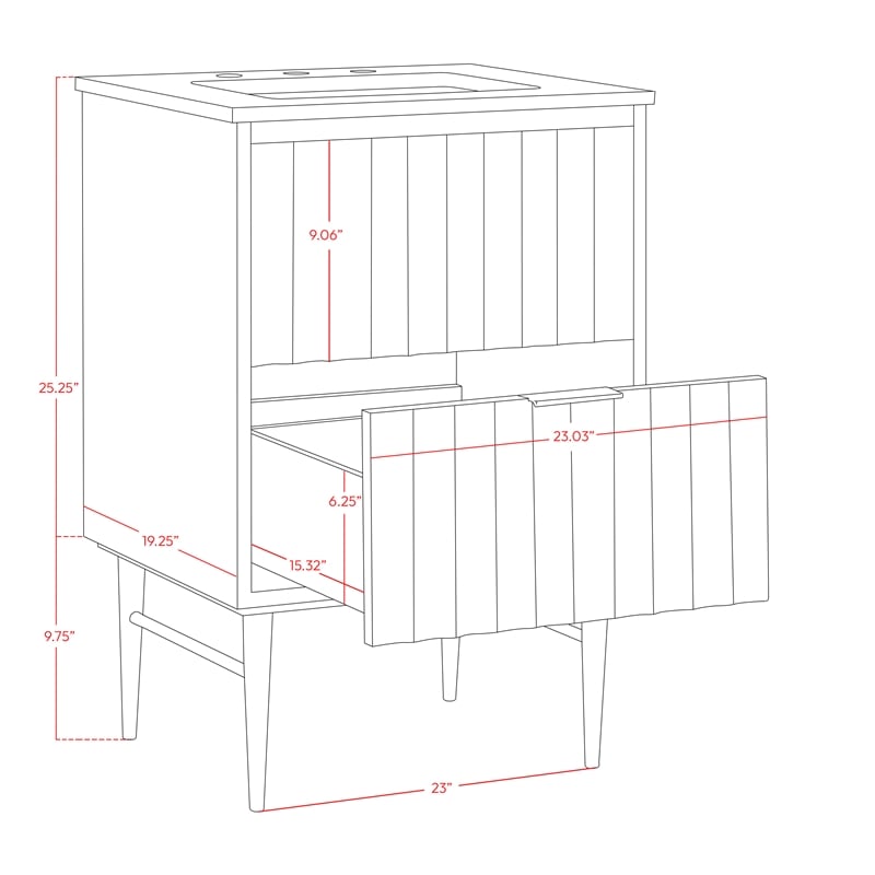 Meridian Furniture Modernist White Bathroom Vanity