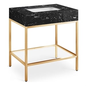 Meridian Furniture Marmo White Engineered Stone Bathroom Vanity