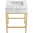Meridian Furniture Marmo White Engineered Stone Bathroom Vanity