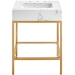 Meridian Furniture Marmo White Engineered Stone Bathroom Vanity