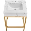 Meridian Furniture Marmo White Engineered Stone Bathroom Vanity