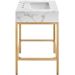 Meridian Furniture Marmo White Engineered Stone Bathroom Vanity