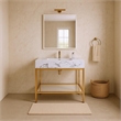 Meridian Furniture Marmo White Engineered Stone Bathroom Vanity