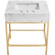Meridian Furniture Marmo White Engineered Stone Bathroom Vanity