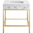 Meridian Furniture Marmo White Engineered Stone Bathroom Vanity