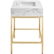 Meridian Furniture Marmo White Engineered Stone Bathroom Vanity