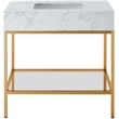 Meridian Furniture Marmo White Engineered Stone Bathroom Vanity