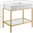 Meridian Furniture Marmo White Engineered Stone Bathroom Vanity