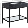 Meridian Furniture Marmo Black Engineered Stone Bathroom Vanity