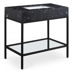 Meridian Furniture Marmo Black Engineered Stone Bathroom Vanity