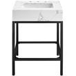 Meridian Furniture Marmo White Engineered Stone Bathroom Vanity