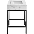 Meridian Furniture Marmo White Engineered Stone Bathroom Vanity