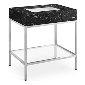 Meridian Furniture Marmo White Engineered Stone Bathroom Vanity