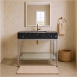 Meridian Furniture Marmo Black Engineered Stone Bathroom Vanity