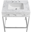 Meridian Furniture Marmo White Engineered Stone Bathroom Vanity
