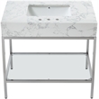 Meridian Furniture Marmo White Engineered Stone Bathroom Vanity