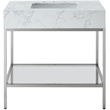 Meridian Furniture Marmo White Engineered Stone Bathroom Vanity
