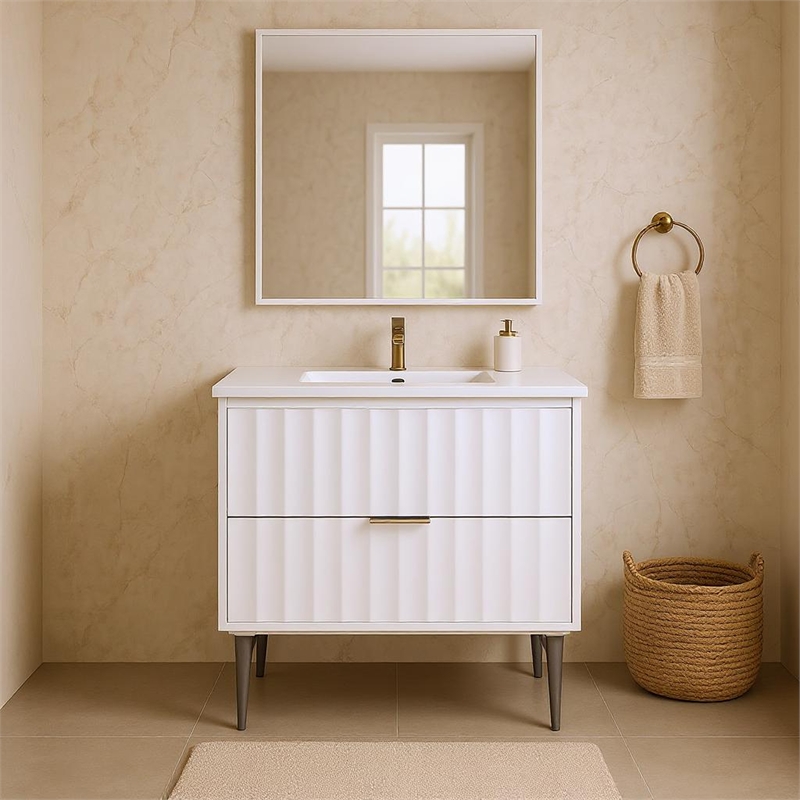 Meridian Furniture Modernist White Bathroom Vanity