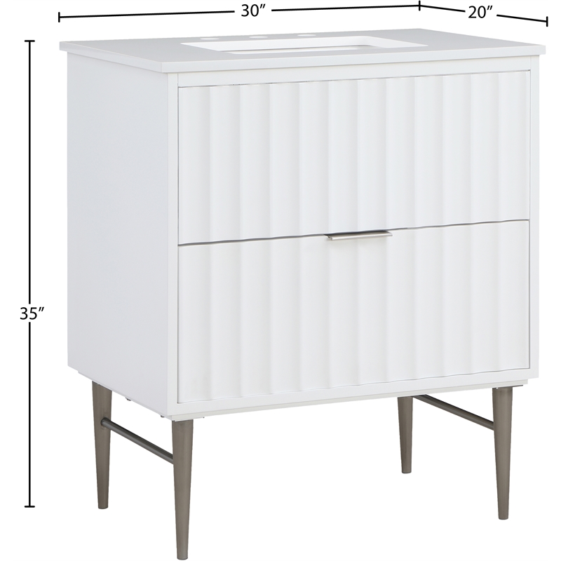 Meridian Furniture Modernist White Bathroom Vanity