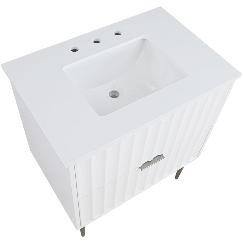 Meridian Furniture Modernist White Bathroom Vanity