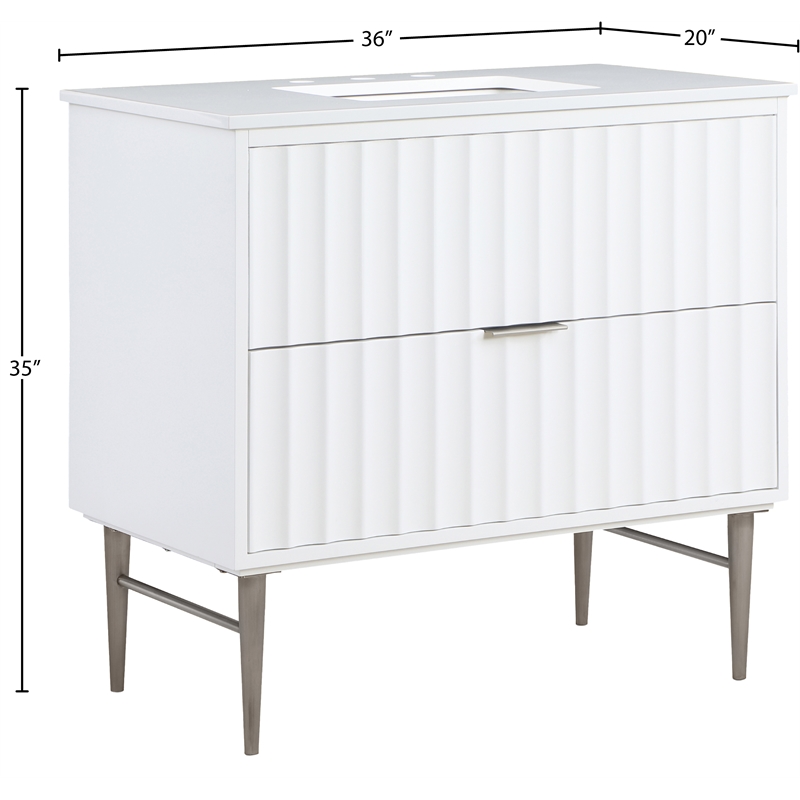 Meridian Furniture Modernist White Bathroom Vanity