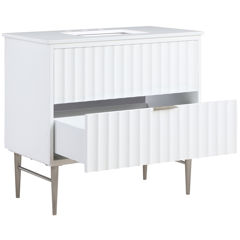 Meridian Furniture Modernist White Bathroom Vanity