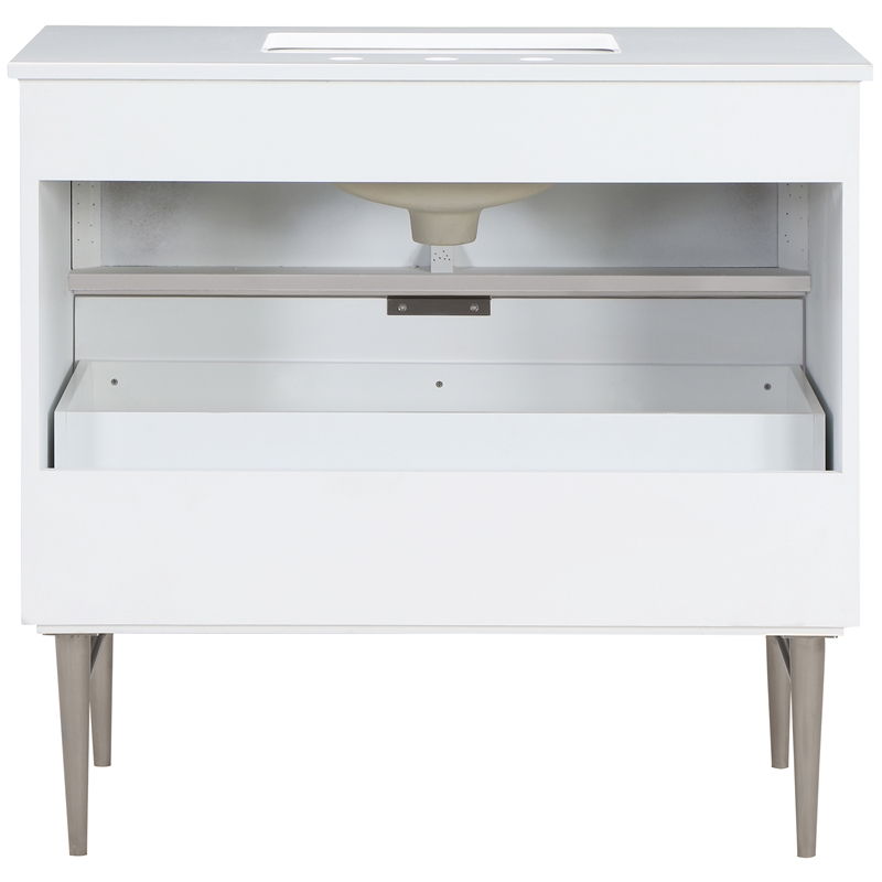 Meridian Furniture Modernist White Bathroom Vanity