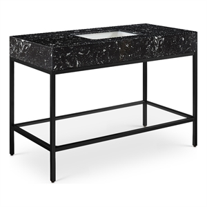 Meridian Furniture Marmo Black Engineered Stone Bathroom Vanity