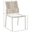 Meridian Furniture Maldives Cream Rope Fabric Outdoor Patio Dining Side Chair