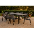 Meridian Furniture Maldives Grey Rope Fabric Outdoor Patio Dining Arm Chair