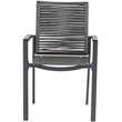 Meridian Furniture Maldives Grey Rope Fabric Outdoor Patio Dining Arm Chair