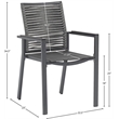 Meridian Furniture Maldives Grey Rope Fabric Outdoor Patio Dining Arm Chair
