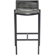 Meridian Furniture Maldives Grey Rope Fabric Outdoor Patio Barstool
