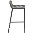 Meridian Furniture Maldives Grey Rope Fabric Outdoor Patio Barstool