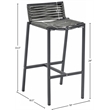 Meridian Furniture Maldives Grey Rope Fabric Outdoor Patio Barstool