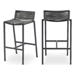 Meridian Furniture Maldives Grey Rope Fabric Outdoor Patio Barstool