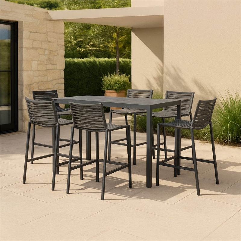 Meridian Furniture Maldives Outdoor Patio Rectangle Bar Table