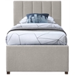 Meridian Furniture Harper Beige Linen Textured Fabric Twin Trundle Bed