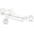 Meridian Furniture Maldives Cream Water Resisting Patio Adjustable Chaise