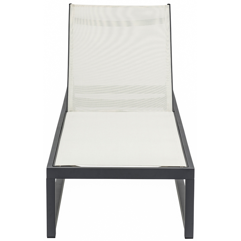 Meridian Furniture Maldives Cream Water Resisting Patio Adjustable Chaise