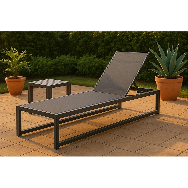 Meridian Furniture Maldives Cream Water Resisting Patio Adjustable Chaise