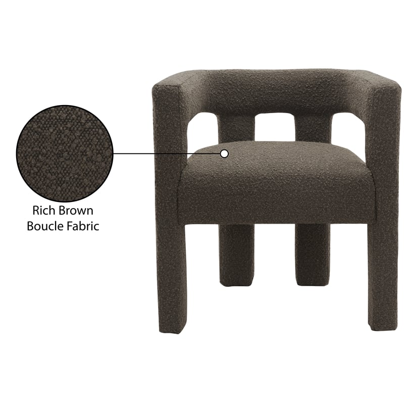 Meridian Furniture Athena Brown Boucle Fabric Accent/Dining Chair