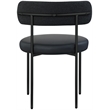 Meridian Furniture Beacon Black Vegan Leather and Boucle Dining Chair (Set of 2)