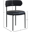 Meridian Furniture Beacon Black Vegan Leather and Boucle Dining Chair (Set of 2)