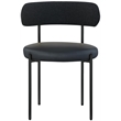 Meridian Furniture Beacon Black Vegan Leather and Boucle Dining Chair (Set of 2)
