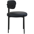 Meridian Furniture Beacon Black Vegan Leather and Boucle Dining Chair (Set of 2)