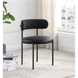 Meridian Furniture Beacon Black Vegan Leather and Boucle Dining Chair (Set of 2)
