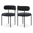 Meridian Furniture Beacon Black Vegan Leather and Boucle Dining Chair (Set of 2)