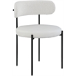 Meridian Furniture Beacon Cream Vegan Leather and Boucle Dining Chair (Set of 2)