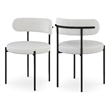 Meridian Furniture Beacon Cream Vegan Leather and Boucle Dining Chair (Set of 2)